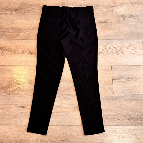 Mario Serrano Italy Black Ribbed Textured Straight‎ Leg Pants Womens Size 6 - Picture 2 of 5
